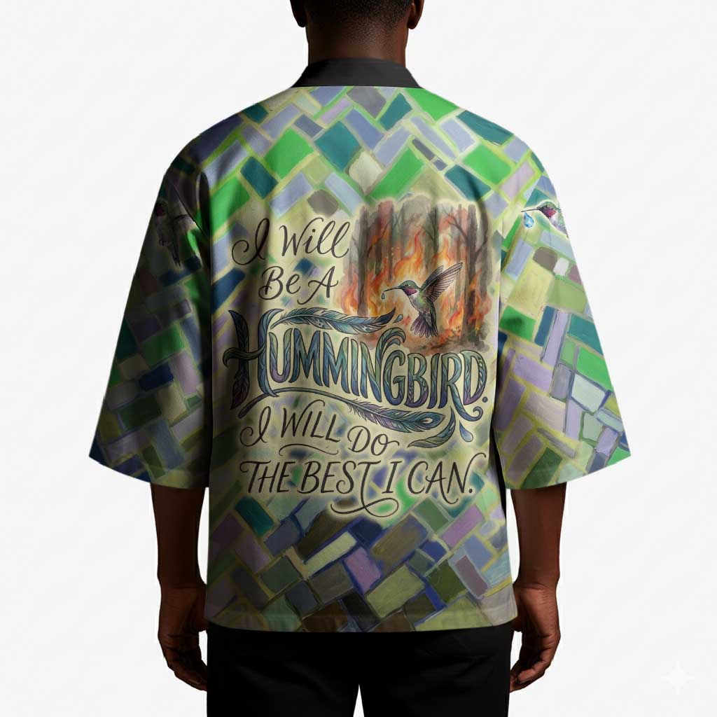 Wangari Maathai Kimono Hummingbird Quote Tree Planting Theme Environmental Justice Tribute - Wonder Print Shop