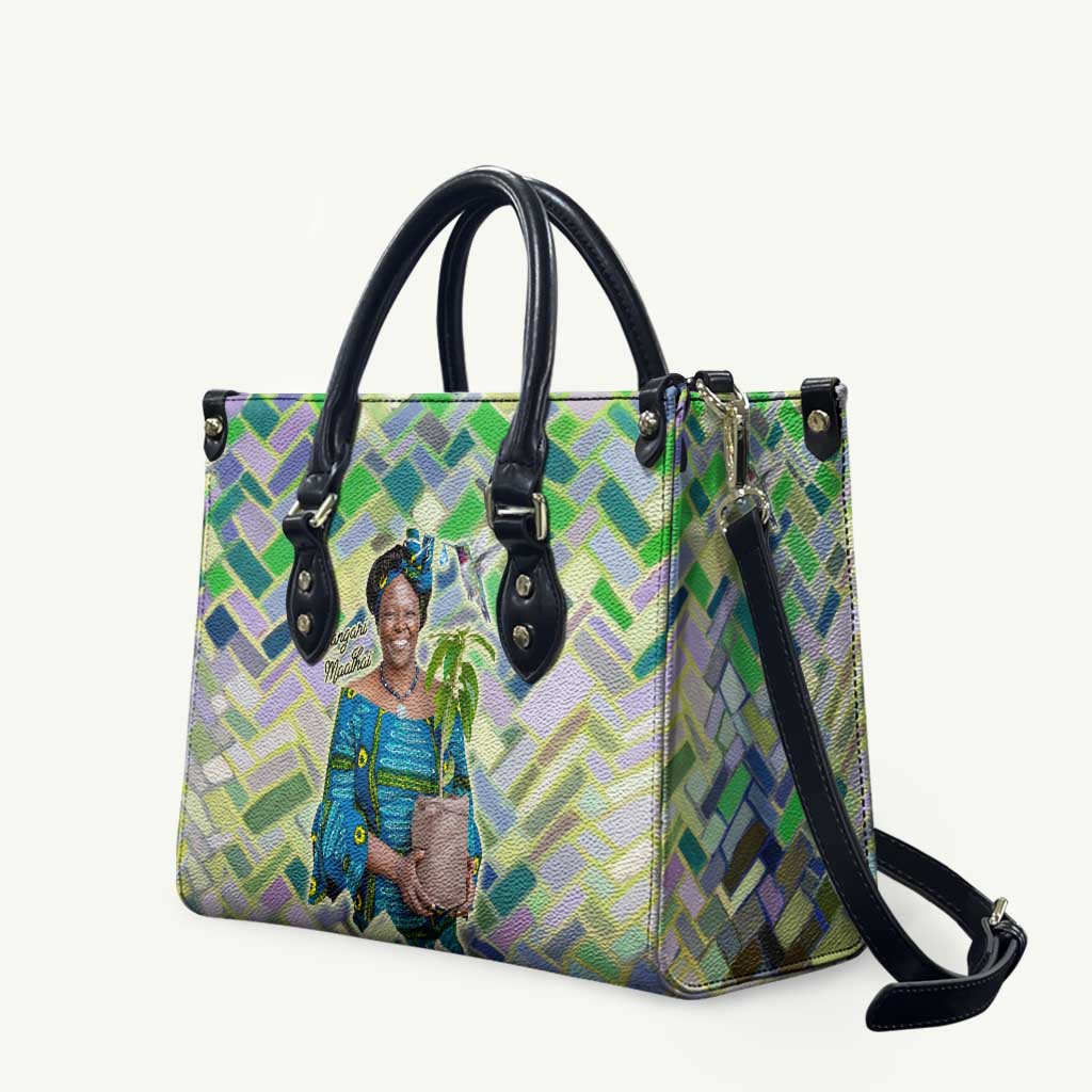 Wangari Maathai Leather Bag Hummingbird Quote Tree Planting Theme Environmental Justice Tribute - Wonder Print Shop