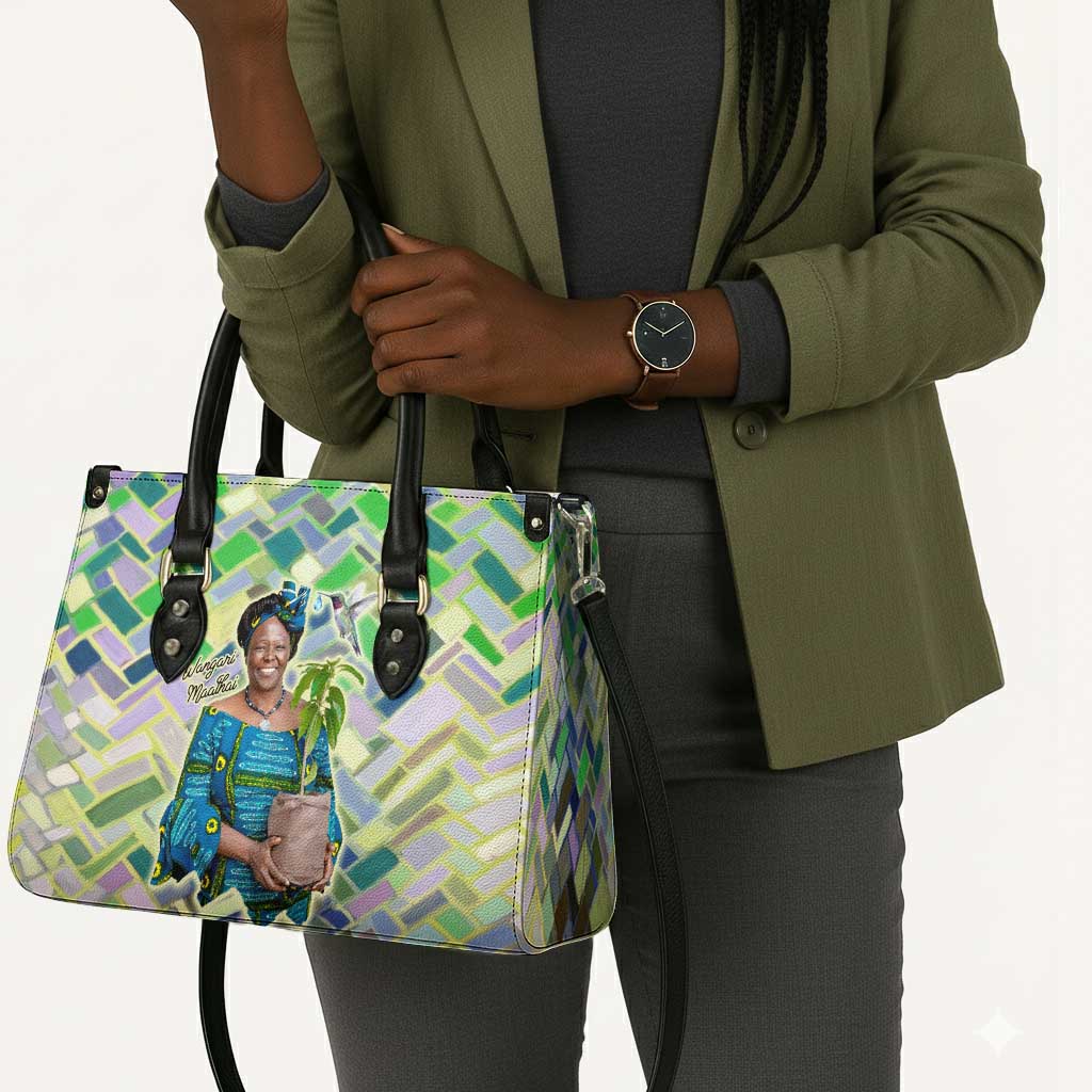 Wangari Maathai Leather Bag Hummingbird Quote Tree Planting Theme Environmental Justice Tribute - Wonder Print Shop