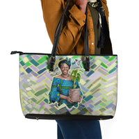 Wangari Maathai Leather Tote Bag Hummingbird Quote Tree Planting Theme Environmental Justice Tribute - Wonder Print Shop