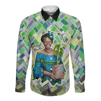 Wangari Maathai Long Sleeve Button Shirt Hummingbird Quote Tree Planting Theme Environmental Justice Tribute - Wonder Print Shop