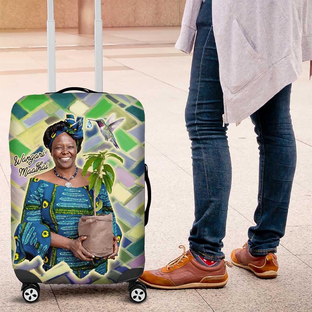 Wangari Maathai Luggage Cover Hummingbird Quote Tree Planting Theme Environmental Justice Tribute - Wonder Print Shop