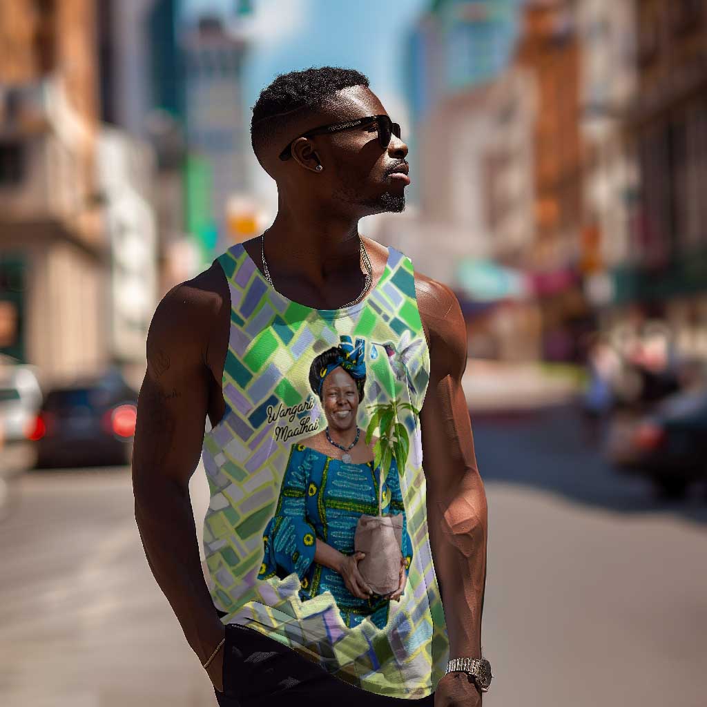 Wangari Maathai Men Tank Top Hummingbird Quote Tree Planting Theme Environmental Justice Tribute - Wonder Print Shop