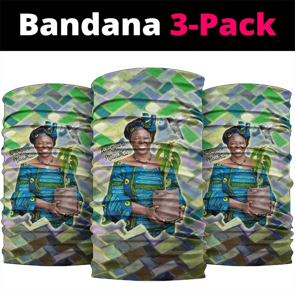 Wangari Maathai Neck Gaiter Hummingbird Quote Tree Planting Theme Environmental Justice Tribute - Wonder Print Shop