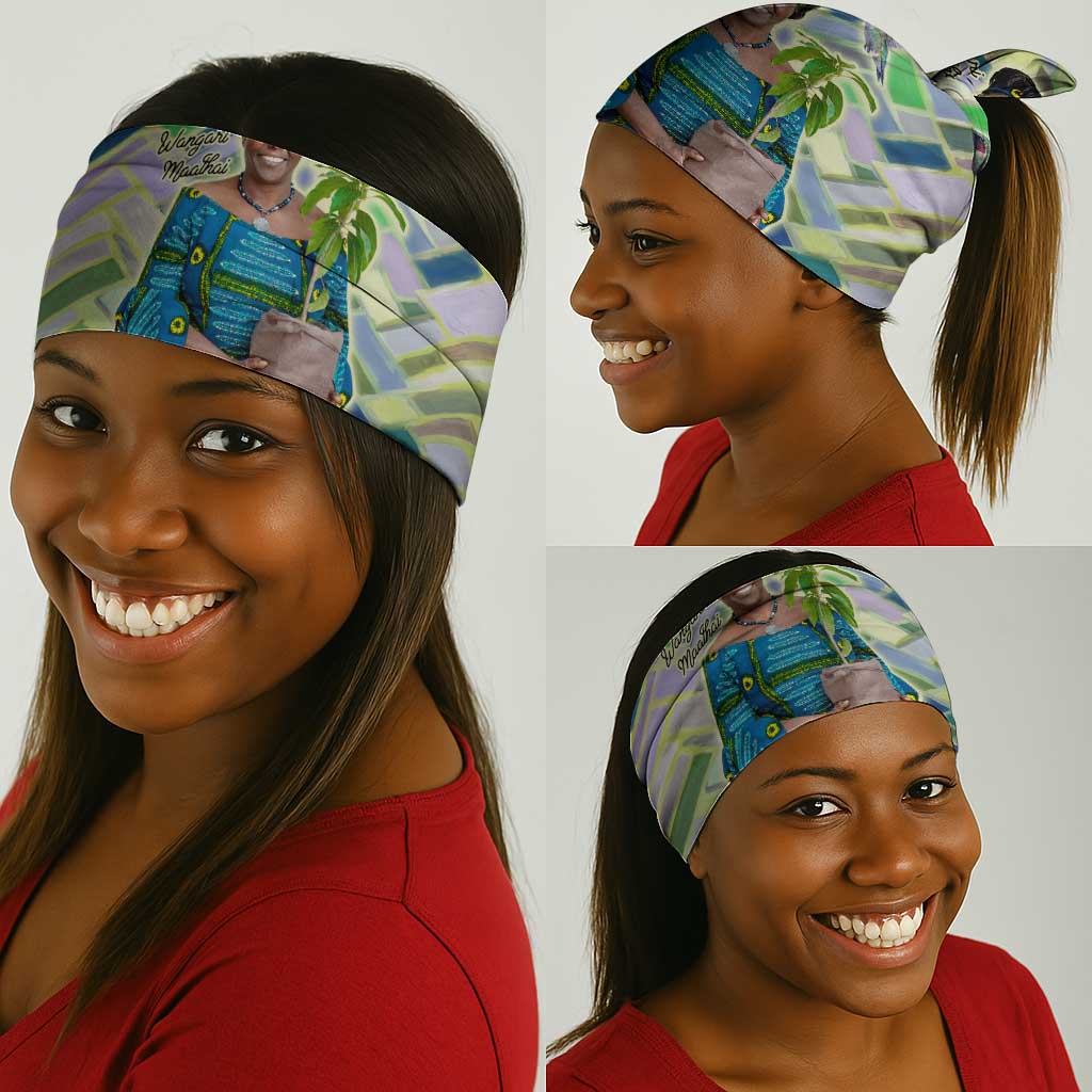 Wangari Maathai Neck Gaiter Hummingbird Quote Tree Planting Theme Environmental Justice Tribute - Wonder Print Shop
