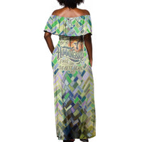 Wangari Maathai Off Shoulder Maxi Dress Hummingbird Quote Tree Planting Theme Environmental Justice Tribute - Wonder Print Shop
