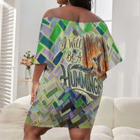 Wangari Maathai Off Shoulder Short Dress Hummingbird Quote Tree Planting Theme Environmental Justice Tribute - Wonder Print Shop