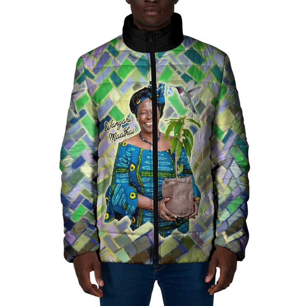 Wangari Maathai Padded Jacket Hummingbird Quote Tree Planting Theme Environmental Justice Tribute - Wonder Print Shop