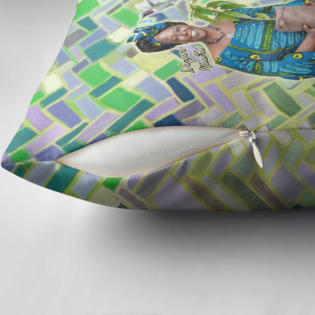 Wangari Maathai Pillow Cover Hummingbird Quote Tree Planting Theme Environmental Justice Tribute - Wonder Print Shop