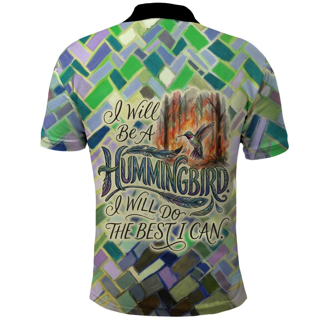 Wangari Maathai Polo Shirt Hummingbird Quote Tree Planting Theme Environmental Justice Tribute - Wonder Print Shop