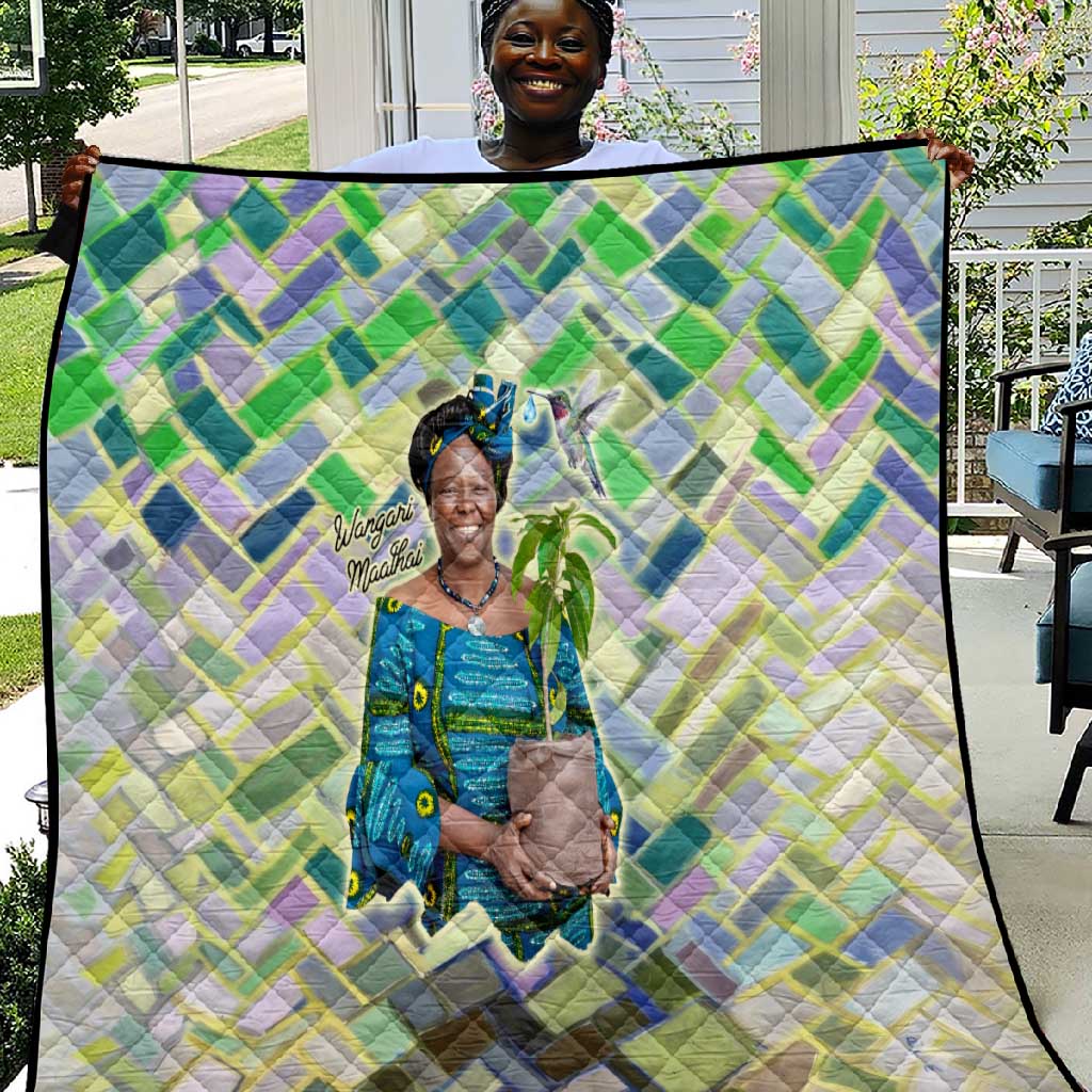 Wangari Maathai Quilt Hummingbird Quote Tree Planting Theme Environmental Justice Tribute - Wonder Print Shop