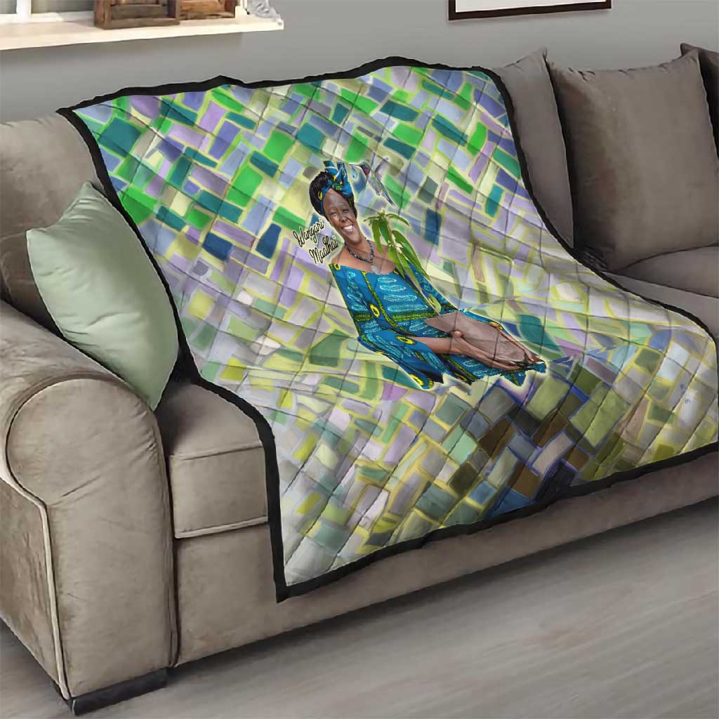 Wangari Maathai Quilt Hummingbird Quote Tree Planting Theme Environmental Justice Tribute - Wonder Print Shop