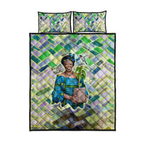 Wangari Maathai Quilt Bed Set Hummingbird Quote Tree Planting Theme Environmental Justice Tribute - Wonder Print Shop
