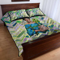 Wangari Maathai Quilt Bed Set Hummingbird Quote Tree Planting Theme Environmental Justice Tribute - Wonder Print Shop