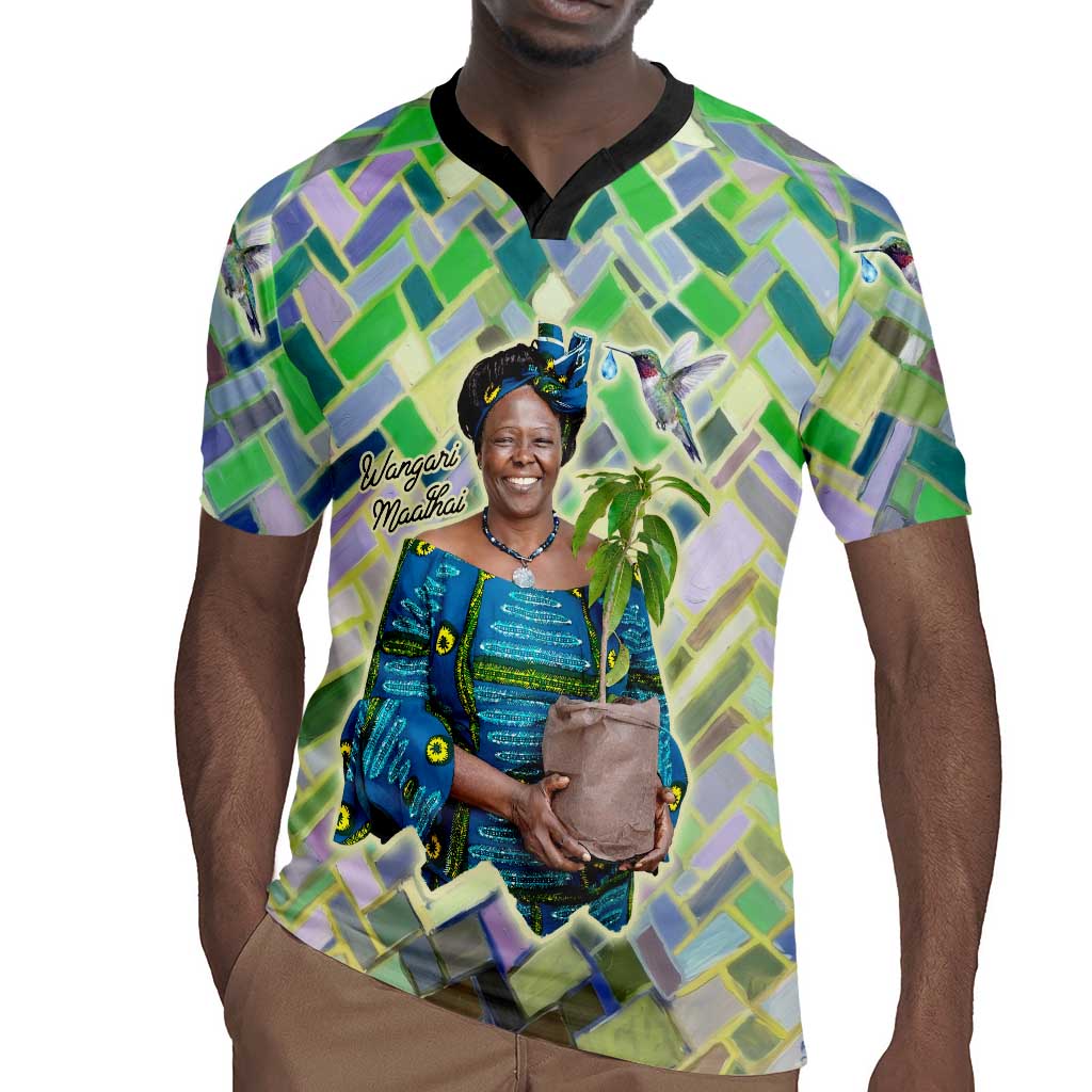 Wangari Maathai Rugby Jersey Hummingbird Quote Tree Planting Theme Environmental Justice Tribute - Wonder Print Shop