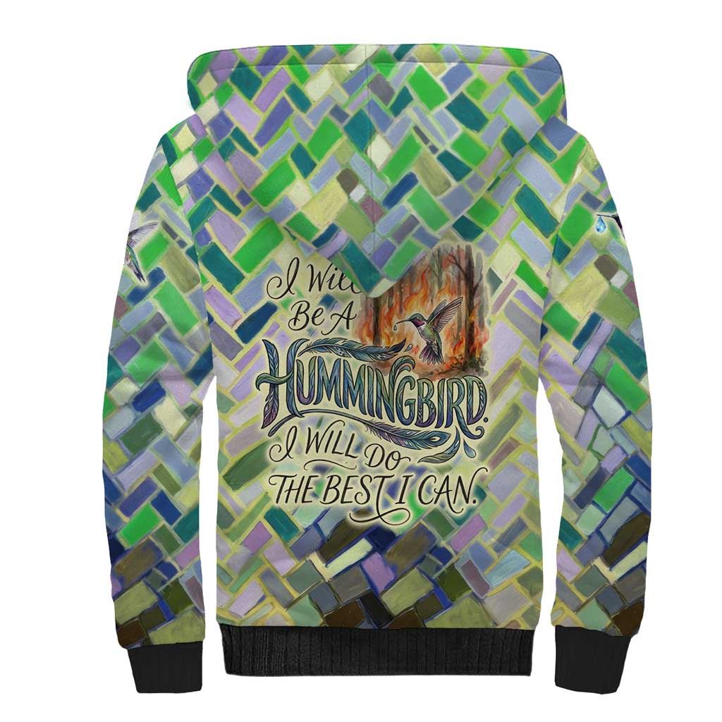 Wangari Maathai Sherpa Hoodie Hummingbird Quote Tree Planting Theme Environmental Justice Tribute - Wonder Print Shop