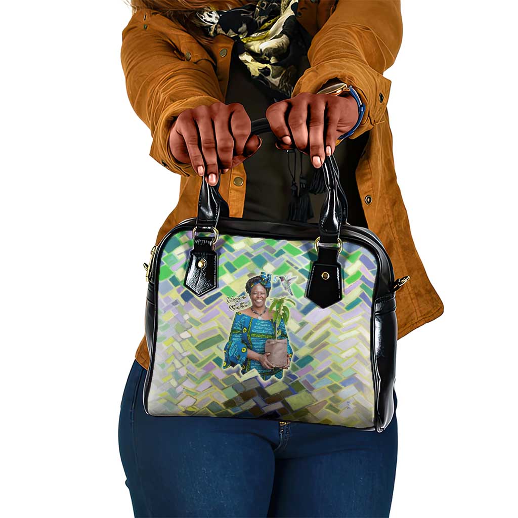 Wangari Maathai Shoulder Handbag Hummingbird Quote Tree Planting Theme Environmental Justice Tribute - Wonder Print Shop