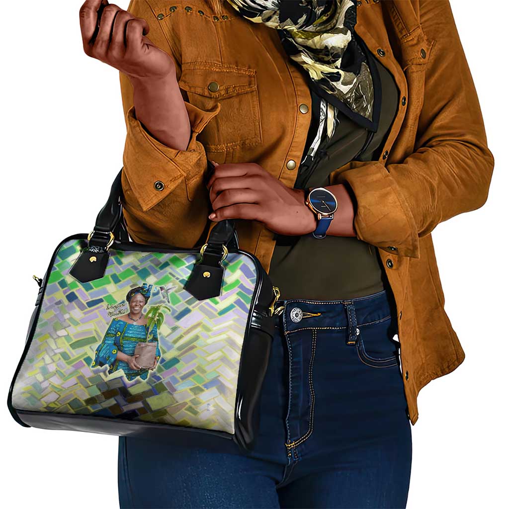 Wangari Maathai Shoulder Handbag Hummingbird Quote Tree Planting Theme Environmental Justice Tribute - Wonder Print Shop