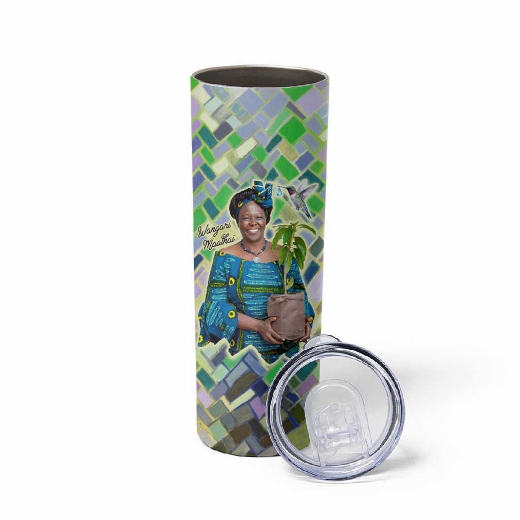 Wangari Maathai Skinny Tumbler Hummingbird Quote Tree Planting Theme Environmental Justice Tribute - Wonder Print Shop
