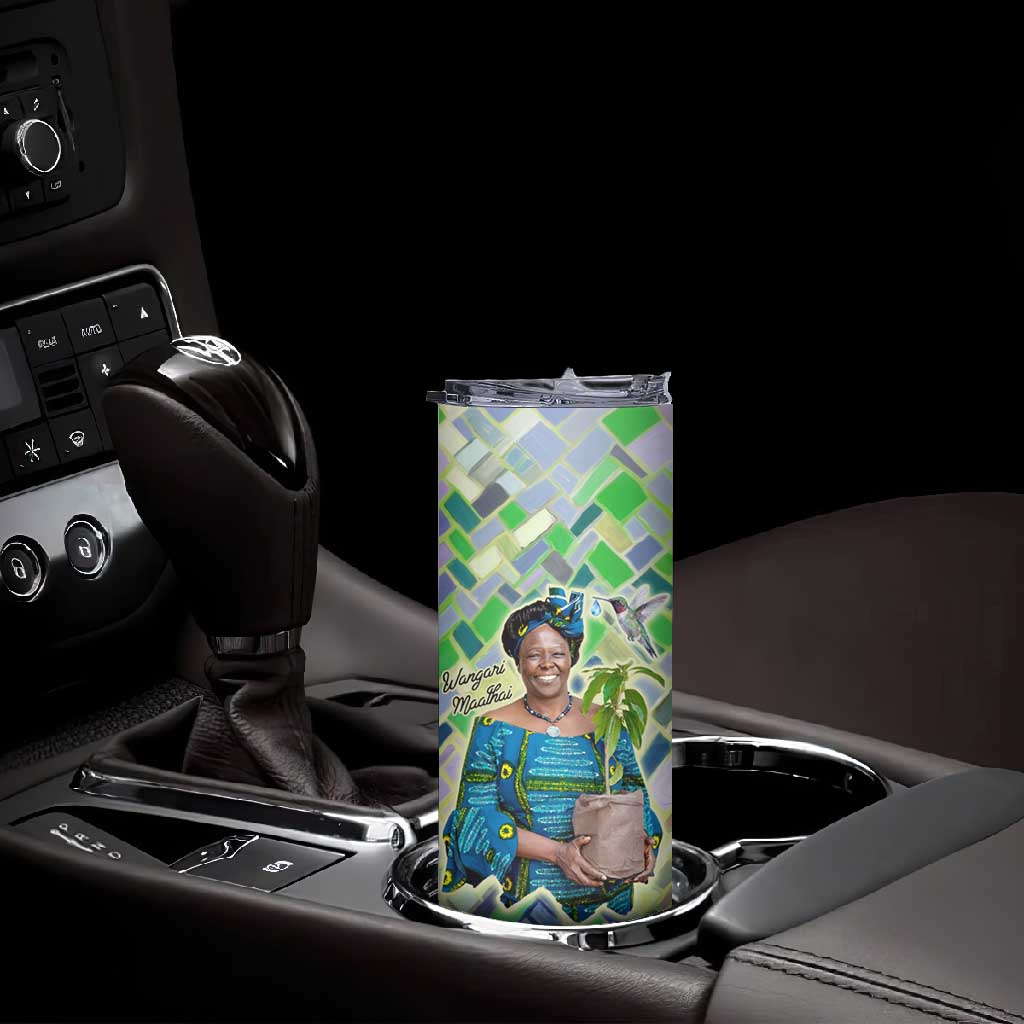 Wangari Maathai Skinny Tumbler Hummingbird Quote Tree Planting Theme Environmental Justice Tribute - Wonder Print Shop