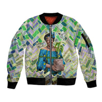 Wangari Maathai Sleeve Zip Bomber Jacket Hummingbird Quote Tree Planting Theme Environmental Justice Tribute - Wonder Print Shop