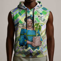 Wangari Maathai Sleeveless Hoodie Hummingbird Quote Tree Planting Theme Environmental Justice Tribute - Wonder Print Shop