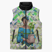 Wangari Maathai Sleeveless Puffer Jacket Hummingbird Quote Tree Planting Theme Environmental Justice Tribute - Wonder Print Shop
