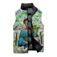 Wangari Maathai Sleeveless Puffer Jacket Hummingbird Quote Tree Planting Theme Environmental Justice Tribute - Wonder Print Shop