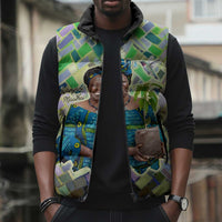 Wangari Maathai Sleeveless Puffer Jacket Hummingbird Quote Tree Planting Theme Environmental Justice Tribute - Wonder Print Shop