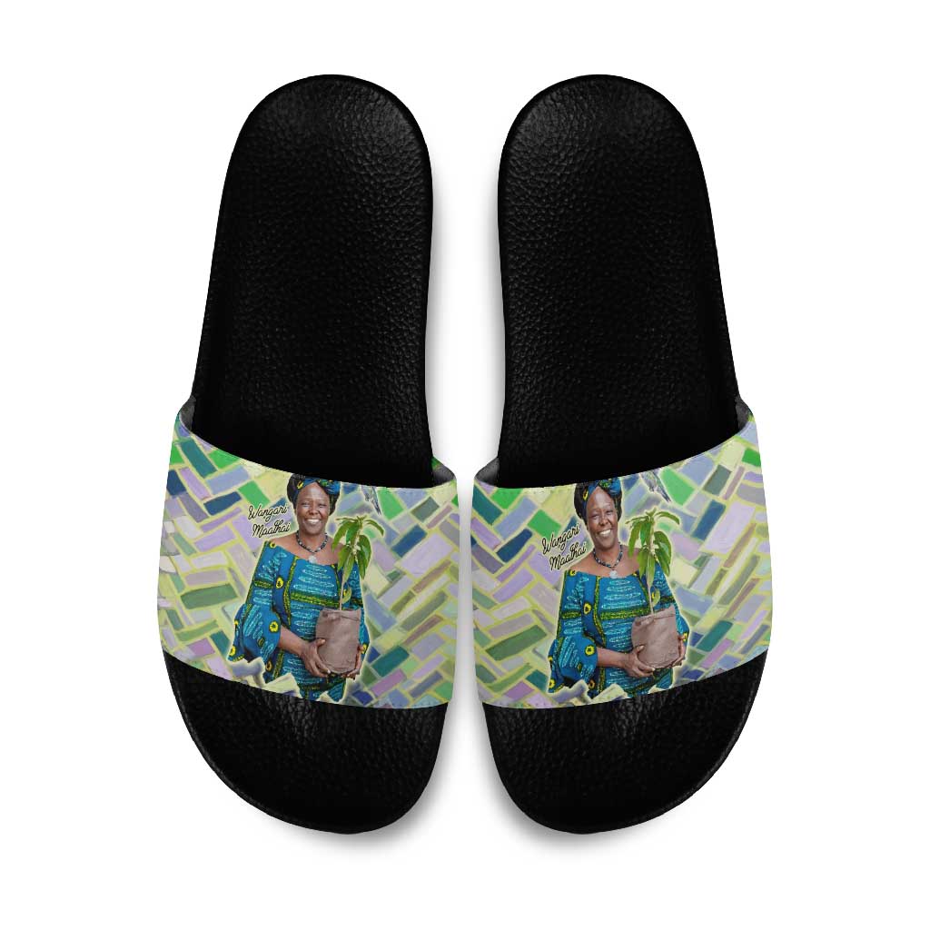 Wangari Maathai Slide Sandals Hummingbird Quote Tree Planting Theme Environmental Justice Tribute - Wonder Print Shop