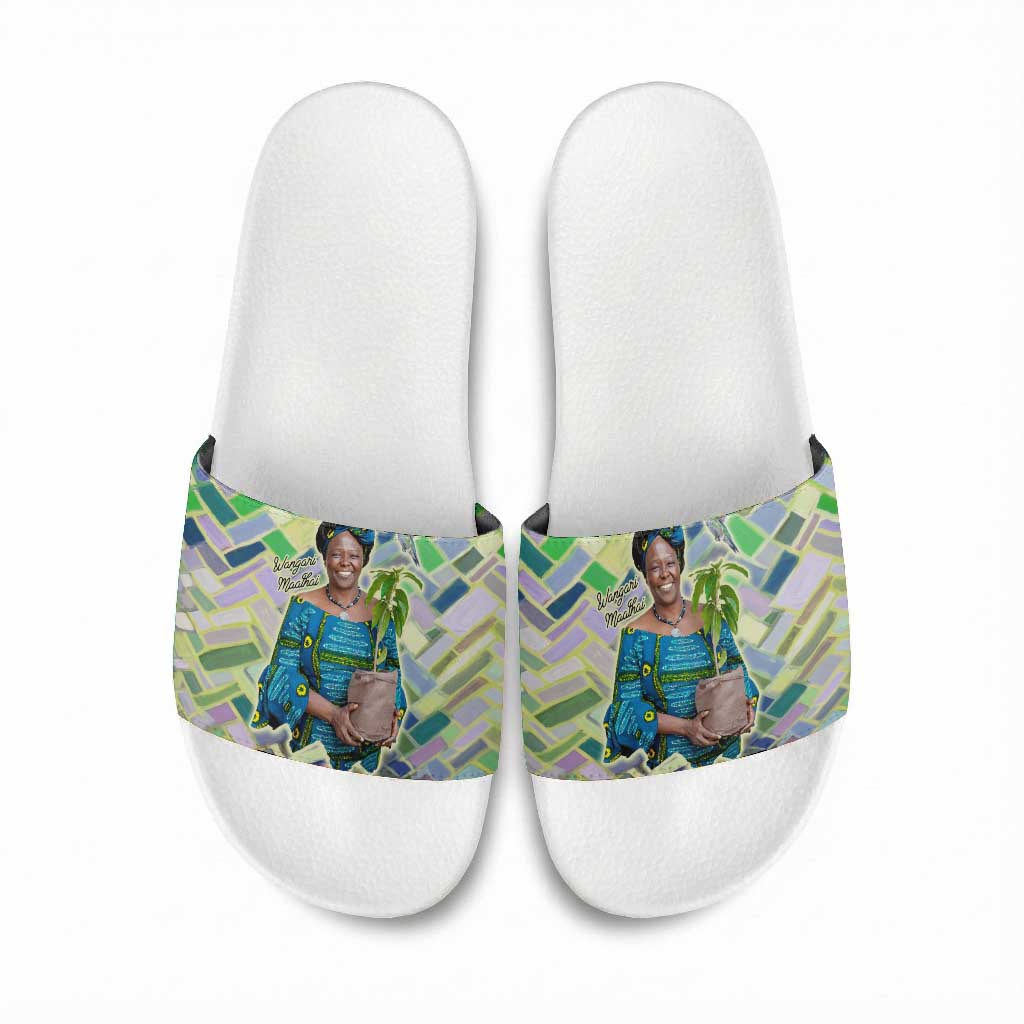 Wangari Maathai Slide Sandals Hummingbird Quote Tree Planting Theme Environmental Justice Tribute - Wonder Print Shop