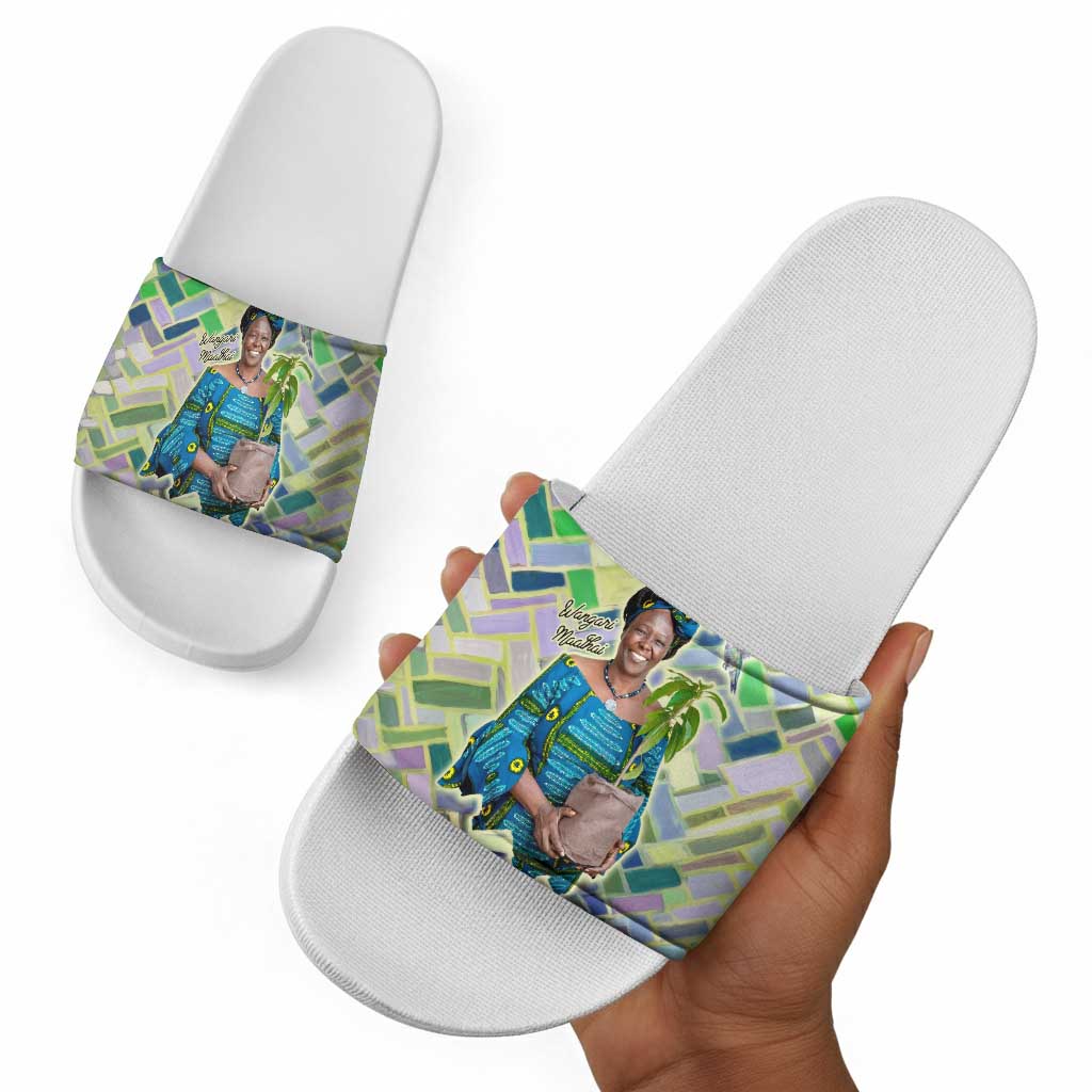 Wangari Maathai Slide Sandals Hummingbird Quote Tree Planting Theme Environmental Justice Tribute - Wonder Print Shop
