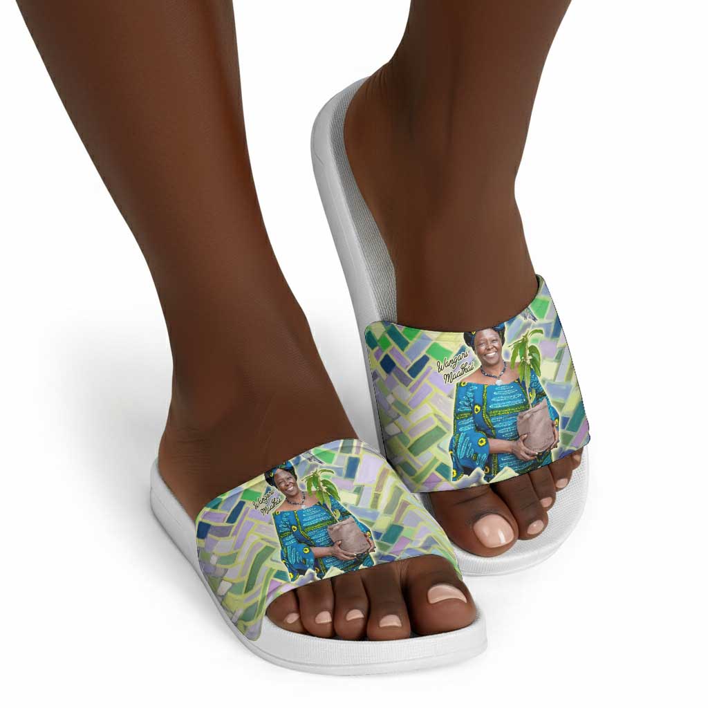 Wangari Maathai Slide Sandals Hummingbird Quote Tree Planting Theme Environmental Justice Tribute - Wonder Print Shop