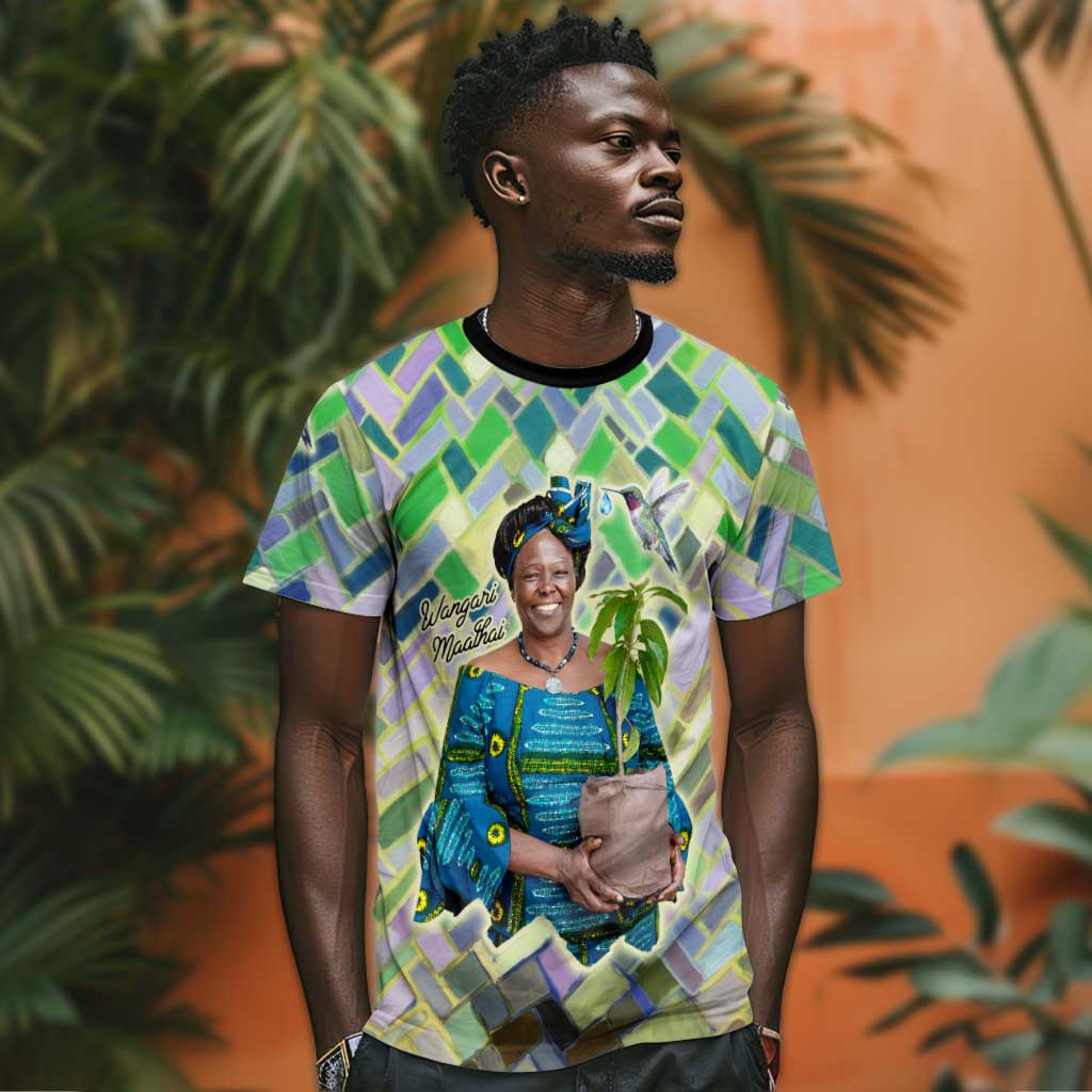 Wangari Maathai T shirt Hummingbird Quote Tree Planting Theme Environmental Justice Tribute - Wonder Print Shop