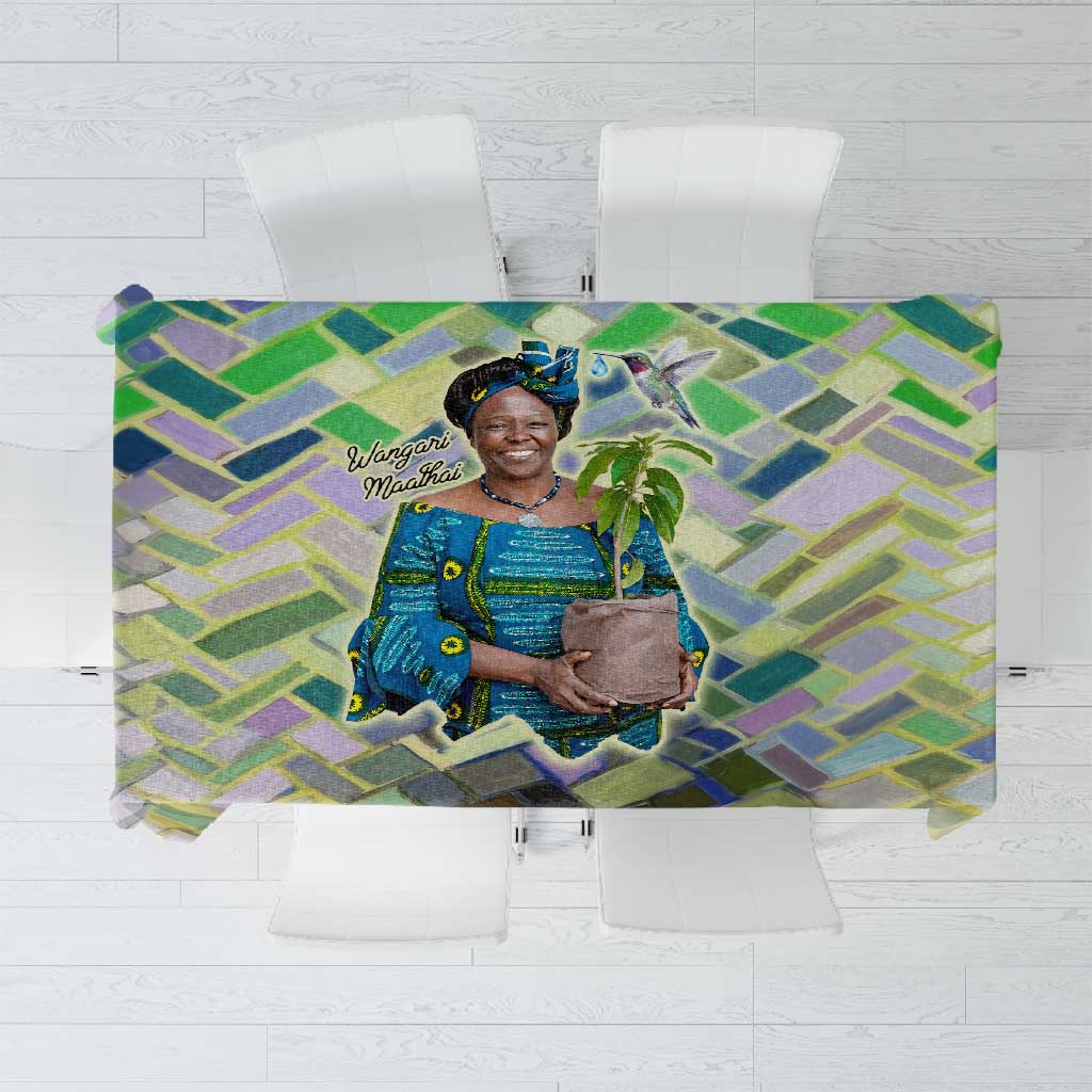 Wangari Maathai Tablecloth Hummingbird Quote Tree Planting Theme Environmental Justice Tribute - Wonder Print Shop