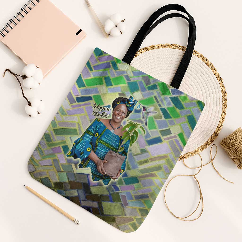 Wangari Maathai Tote Bag Hummingbird Quote Tree Planting Theme Environmental Justice Tribute - Wonder Print Shop