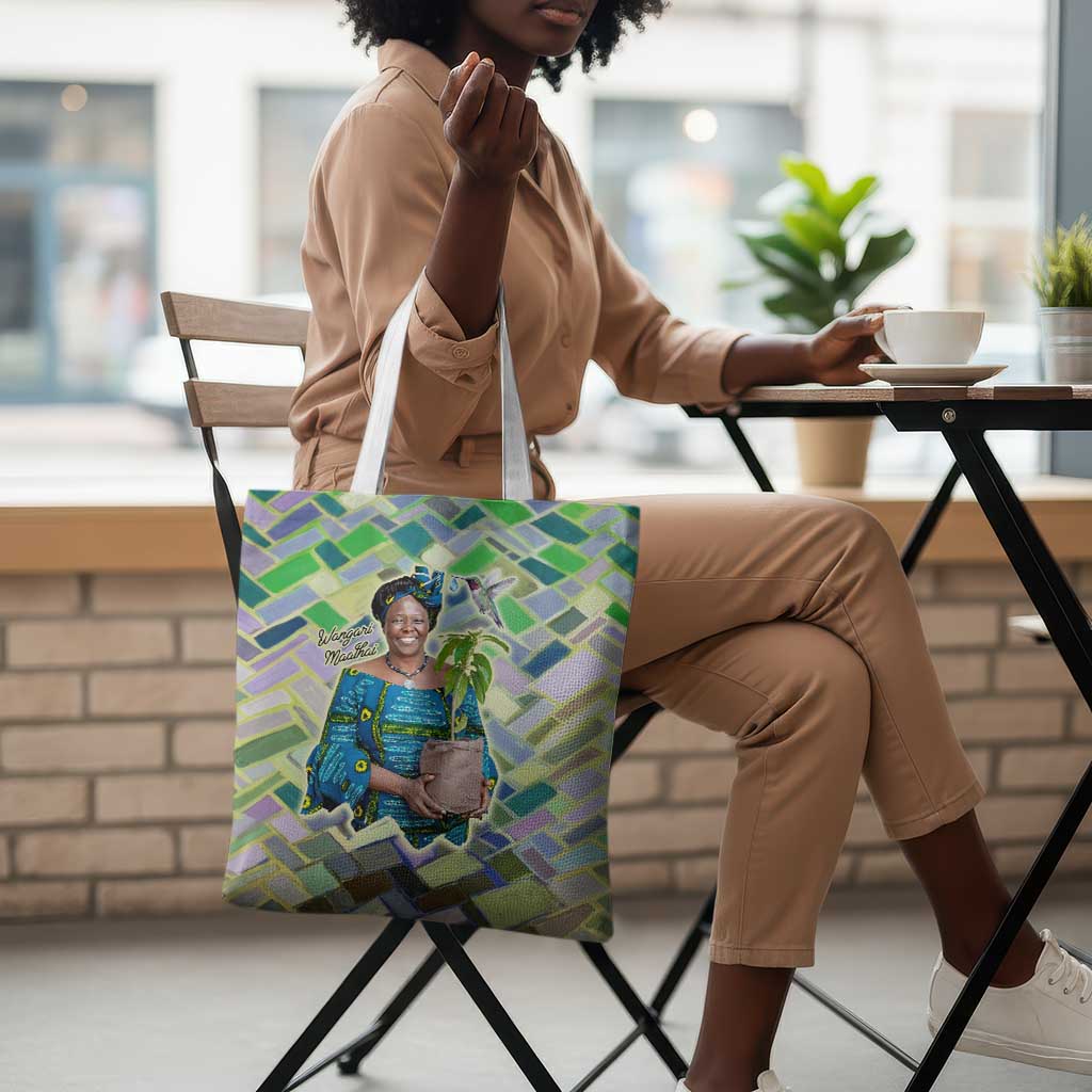 Wangari Maathai Tote Bag Hummingbird Quote Tree Planting Theme Environmental Justice Tribute - Wonder Print Shop