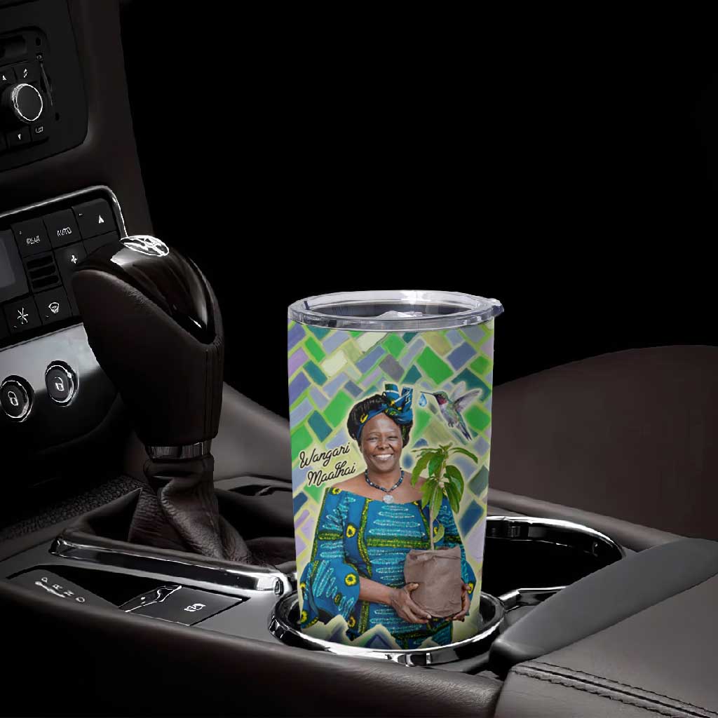 Wangari Maathai Tumbler Cup Hummingbird Quote Tree Planting Theme Environmental Justice Tribute - Wonder Print Shop