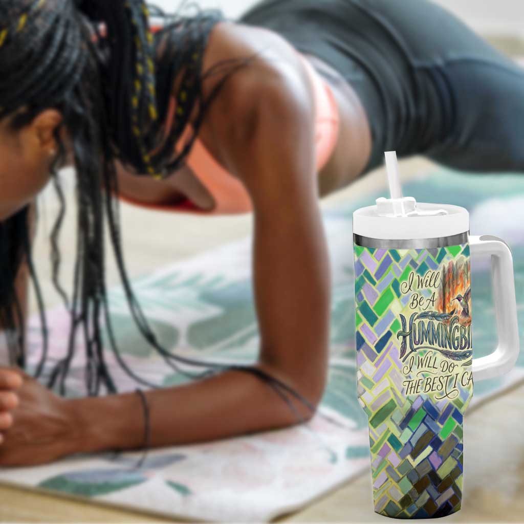 Wangari Maathai Tumbler With Handle Hummingbird Quote Tree Planting Theme Environmental Justice Tribute - Wonder Print Shop