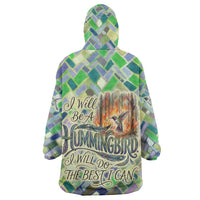 Wangari Maathai Wearable Blanket Hoodie Hummingbird Quote Tree Planting Theme Environmental Justice Tribute - Wonder Print Shop