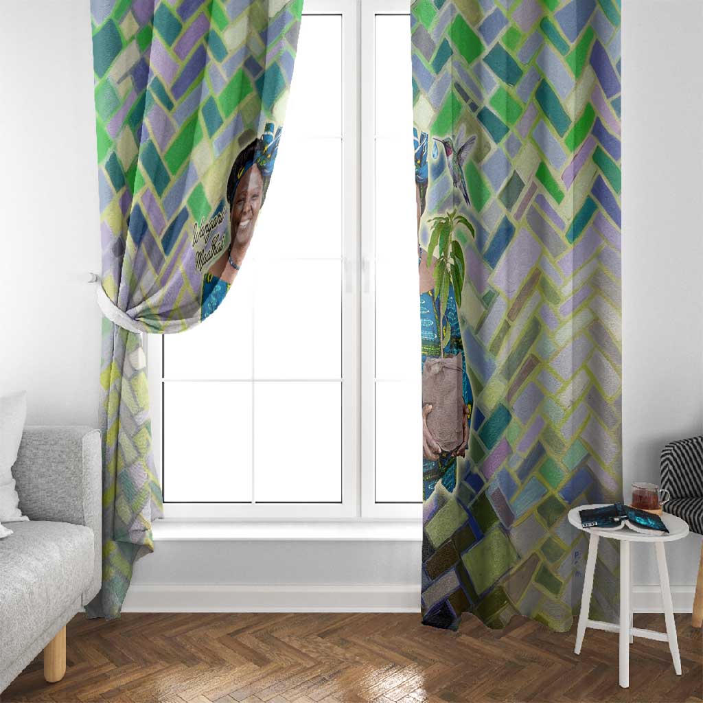 Wangari Maathai Window Curtain Hummingbird Quote Tree Planting Theme Environmental Justice Tribute - Wonder Print Shop