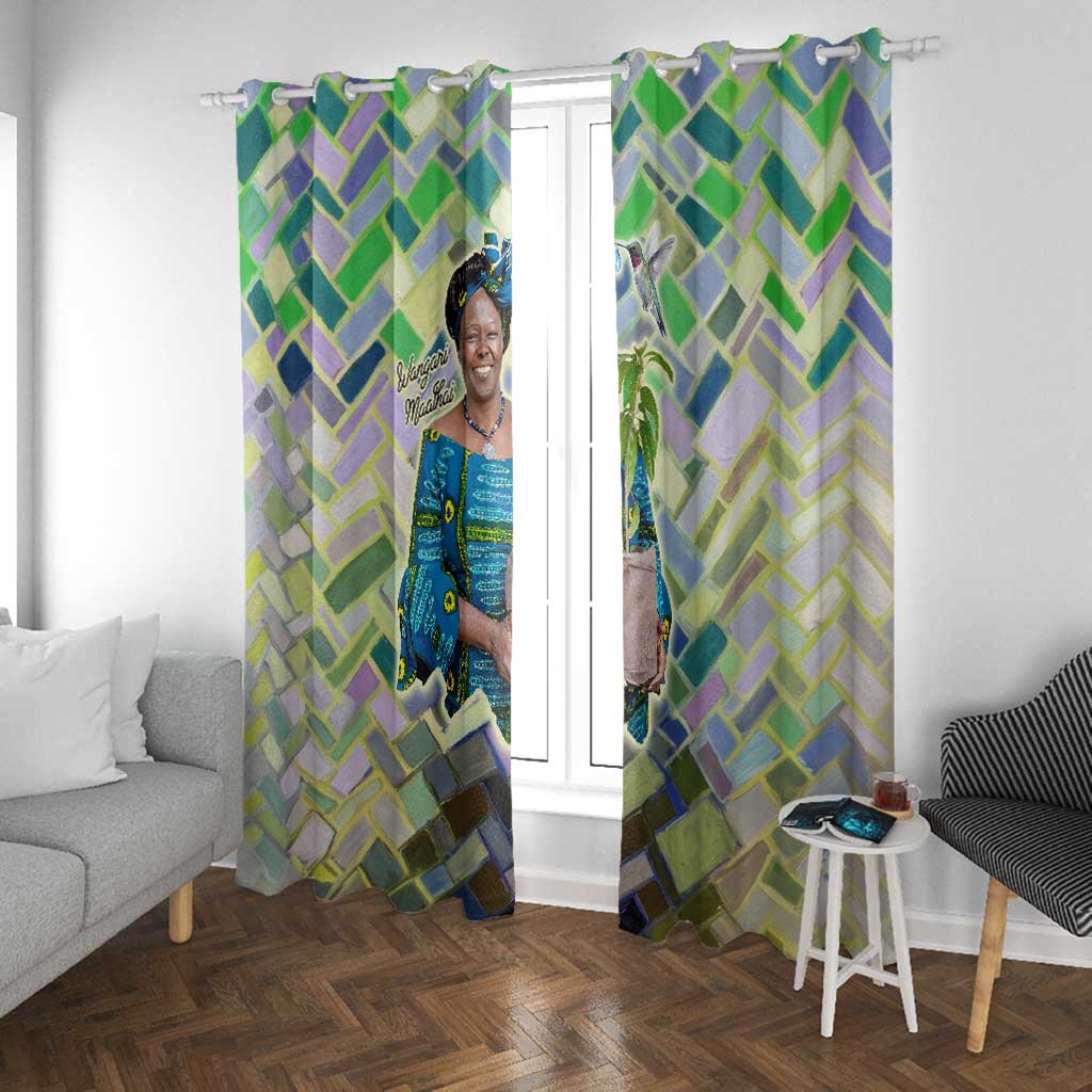 Wangari Maathai Window Curtain Hummingbird Quote Tree Planting Theme Environmental Justice Tribute - Wonder Print Shop