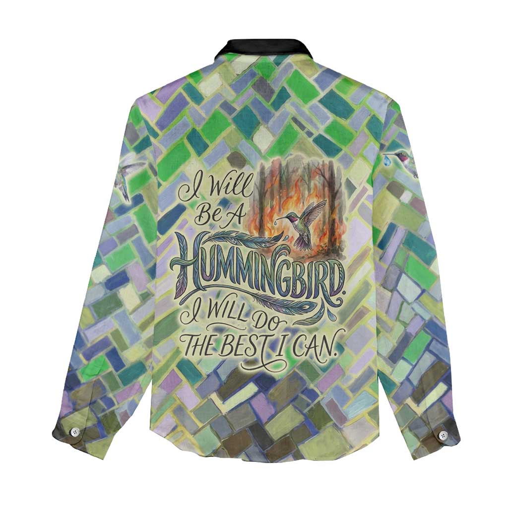 Wangari Maathai Women Casual Shirt Hummingbird Quote Tree Planting Theme Environmental Justice Tribute - Wonder Print Shop