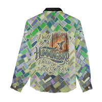 Wangari Maathai Women Casual Shirt Hummingbird Quote Tree Planting Theme Environmental Justice Tribute - Wonder Print Shop