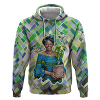 Wangari Maathai Zip Hoodie Hummingbird Quote Tree Planting Theme Environmental Justice Tribute - Wonder Print Shop