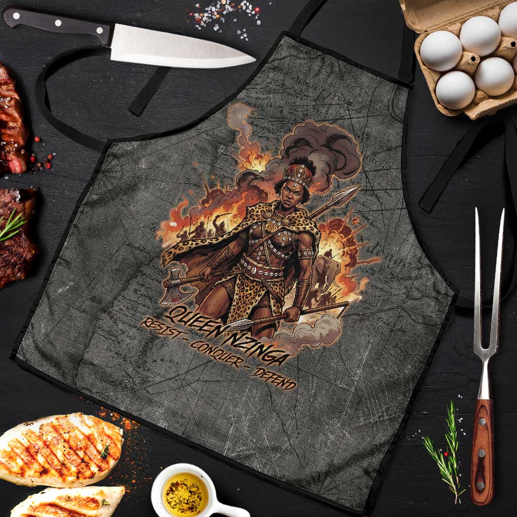 Queen Nzinga Apron Fierce African Warrior Queen - Dark Tribal Fire Art - Wonder Print Shop