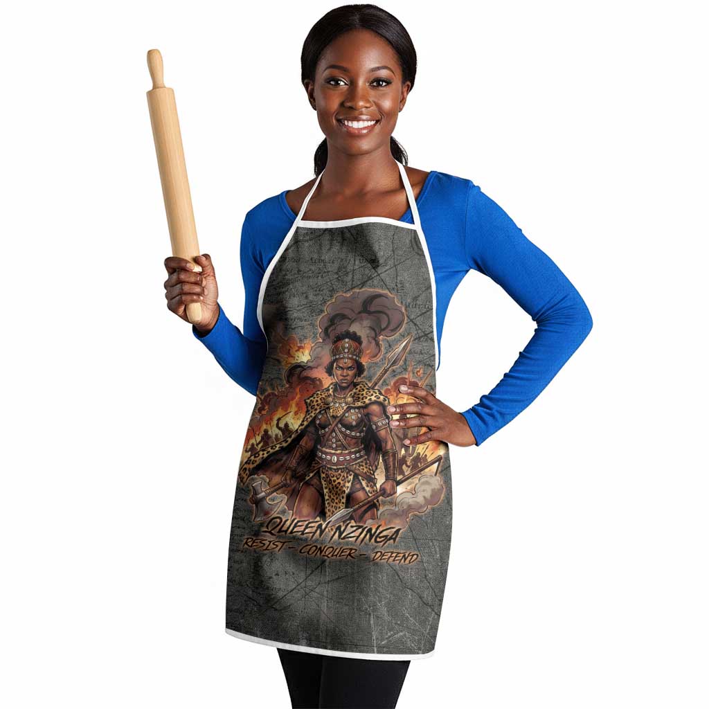 Queen Nzinga Apron Fierce African Warrior Queen - Dark Tribal Fire Art - Wonder Print Shop