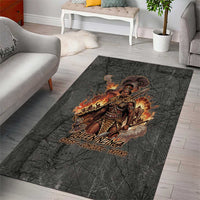 Queen Nzinga Area Rug Fierce African Warrior Queen - Dark Tribal Fire Art - Wonder Print Shop