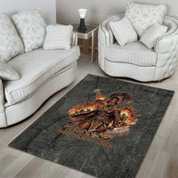 Queen Nzinga Area Rug Fierce African Warrior Queen - Dark Tribal Fire Art - Wonder Print Shop