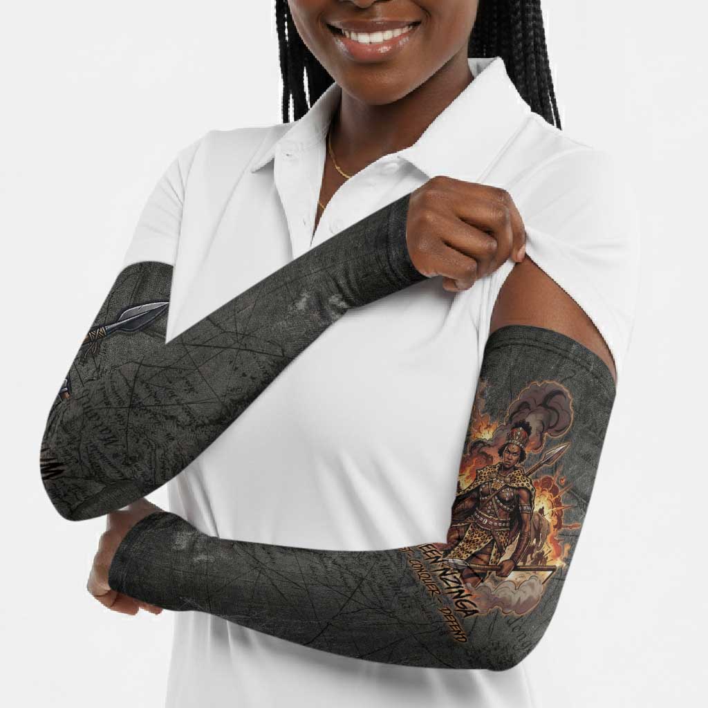 Queen Nzinga Arm Sleeves Fierce African Warrior Queen - Dark Tribal Fire Art - Wonder Print Shop